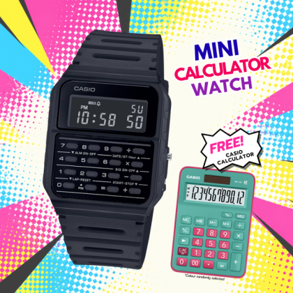[FREE Casio Calculator] Casio Vintage CA-53WF-1B Black Strap Calculator Men Watch